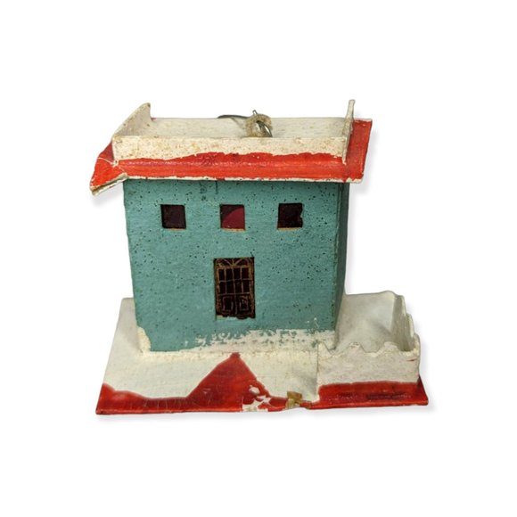 Vintage Putz Paper Mache Cardboard Houses Christmas - Picture 4 of 10
